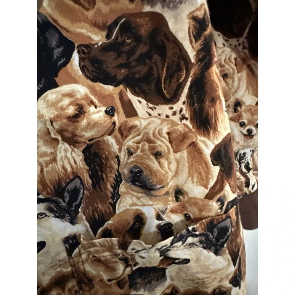Scrubs Uniform Golden Retriever Collie Shar-pei Do YBeagle Dog Vet  Top Sz M
